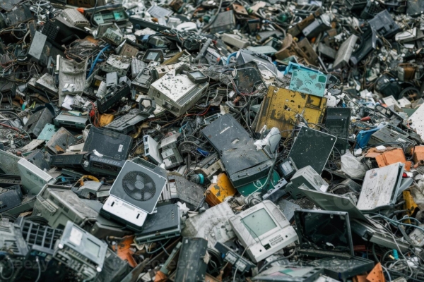 crushed electronics at ECER Inc's facility