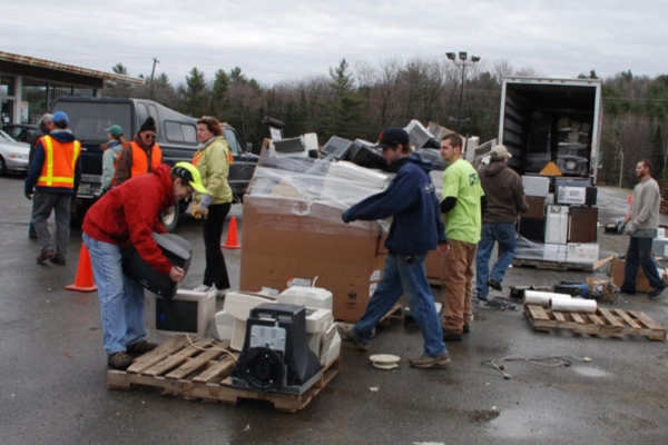 carrying e-waste at local event