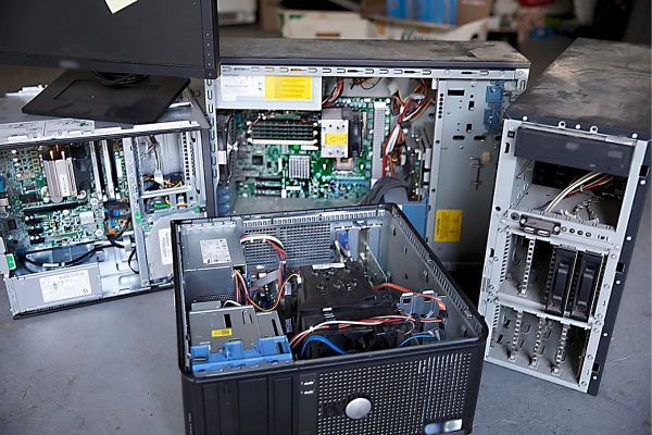 inside of old PC to be recycled