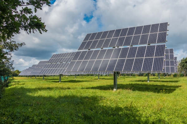 giant solar panel farm